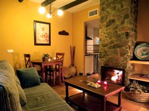 Salon con chimenea